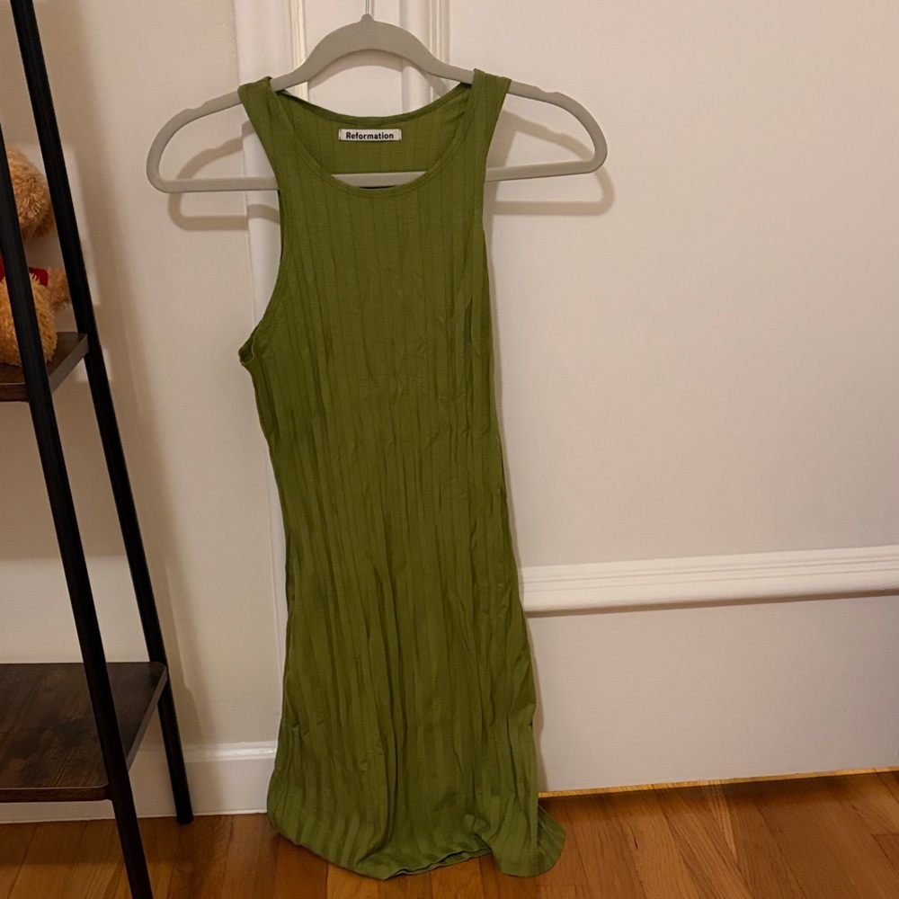 Reformation Green Sleeveless Dress